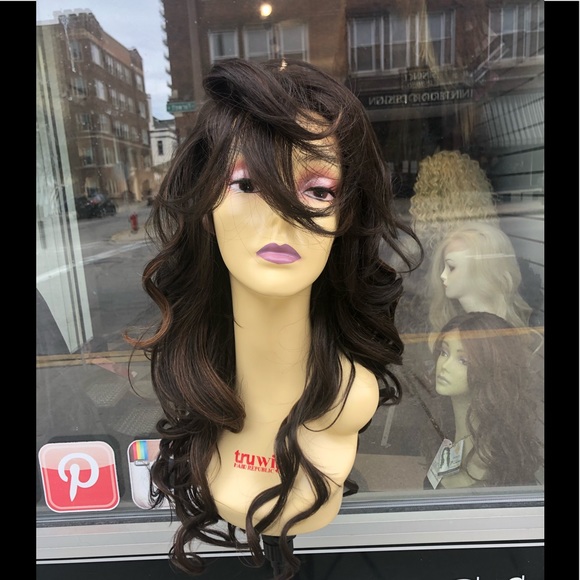 Long brown Highlights Wig 13X6 Freepart fullcap main image 4